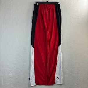 Y2K Jordan Track Pants Men S Red White Baggy Sweatpants Loose Silky Ankle Zip